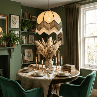 Velario Fringe Dome Pendant Light-Neutral Decor