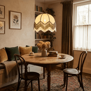 Velario Fringe Dome Pendant Light-Neutral Decor