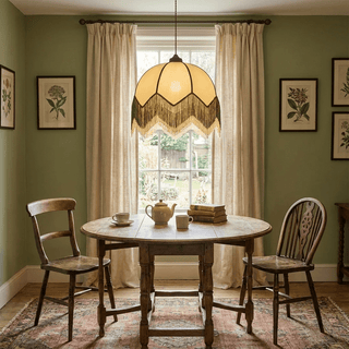 Velario Fringe Dome Pendant Light-Neutral Decor