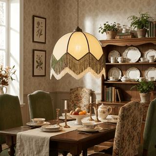 Velario Fringe Dome Pendant Light-Neutral Decor