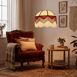 Cremisi Fringe Dome Pendant Light-Neutral Decor