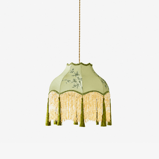Prasina Beaded Fringe Pendant Light-Neutral Decor