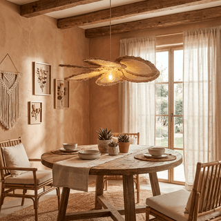 Sfrangia Raffia Pendant Lamp-Neutral Decor