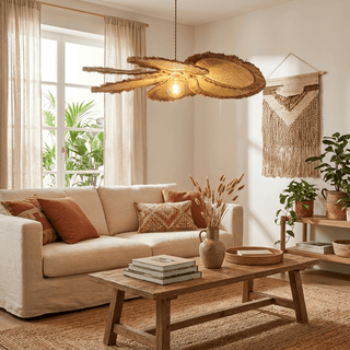 Sfrangia Raffia Pendant Lamp-Neutral Decor