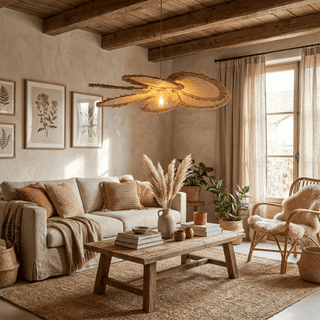 Sfrangia Raffia Pendant Lamp-Neutral Decor
