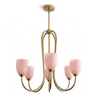Tulip Gold Chandelier-Neutral Decor