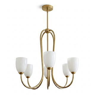 Tulip Gold Chandelier-Neutral Decor