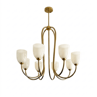 Tulip Gold Chandelier-Neutral Decor
