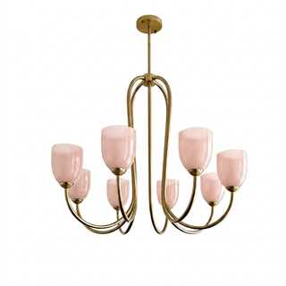 Tulip Gold Chandelier-Neutral Decor