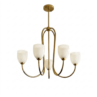 Tulip Gold Chandelier-Neutral Decor