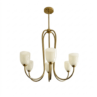 Tulip Gold Chandelier-Neutral Decor