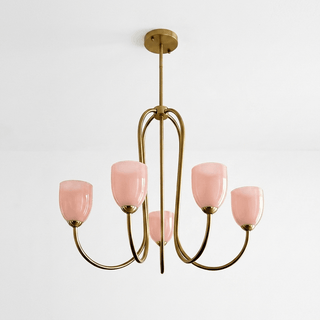 Tulip Gold Chandelier-Neutral Decor