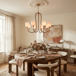 Tulip Gold Chandelier-Neutral Decor