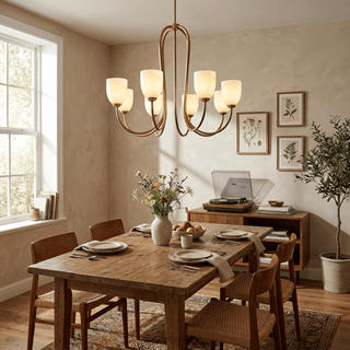 Tulip Gold Chandelier-Neutral Decor