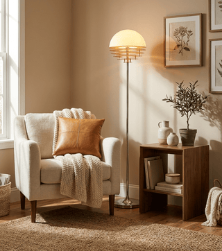 Dome Louver Floor Lamp-Neutral Decor
