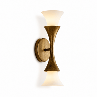 Antique Brass Double Cone Wall Sconce-Neutral Decor