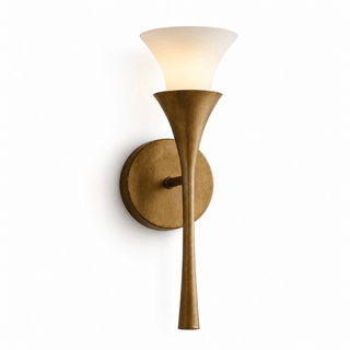 Antique Brass Double Cone Wall Sconce-Neutral Decor