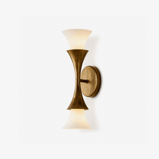 Antique Brass Double Cone Wall Sconce-Neutral Decor