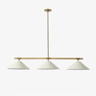 Linen Cone Linear Chandelier-Neutral Decor