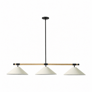 Linen Cone Linear Chandelier-Neutral Decor