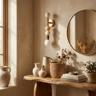 Stacked Sphere Wall Sconce-Neutral Decor