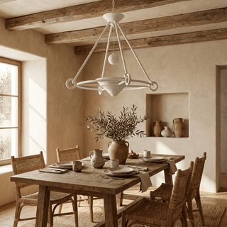 Sculptural Plaster Chandelier-Neutral Decor
