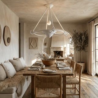 Sculptural Plaster Chandelier-Neutral Decor