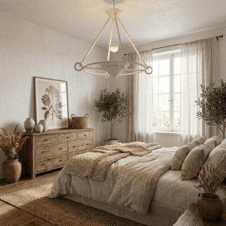 Sculptural Plaster Chandelier-Neutral Decor