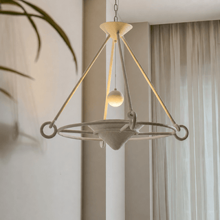 Sculptural Plaster Chandelier-Neutral Decor
