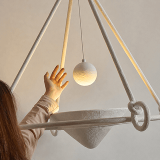 Sculptural Plaster Chandelier-Neutral Decor