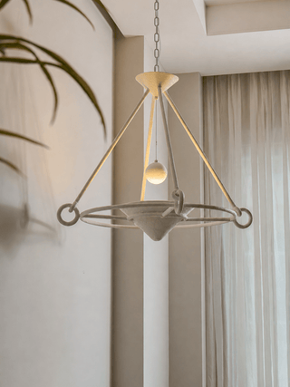 Sculptural Plaster Chandelier-Neutral Decor
