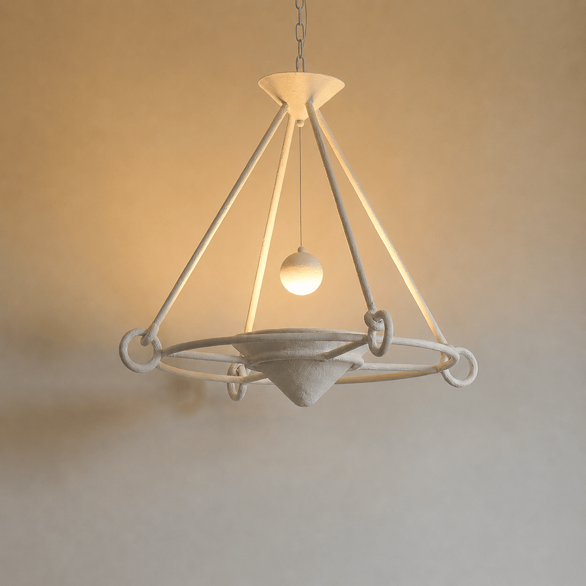Sculptural Plaster Chandelier-Neutral Decor