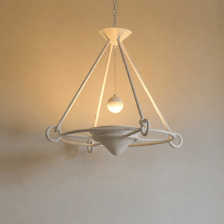 Sculptural Plaster Chandelier-Neutral Decor