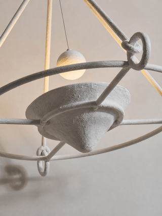 Sculptural Plaster Chandelier-Neutral Decor