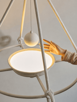 Sculptural Plaster Chandelier-Neutral Decor