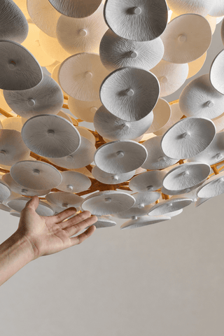 Coconut Disc Chandelier-Neutral Decor