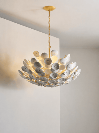 Coconut Disc Chandelier-Neutral Decor