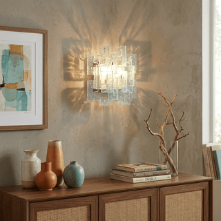 Stacked Glass Wall Sconce-Neutral Decor