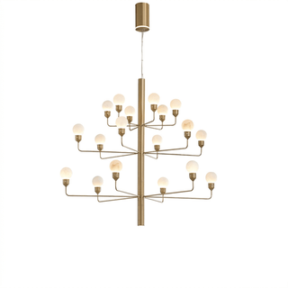 Raggiera Tiered Alabaster Globe Chandelier-Neutral Decor