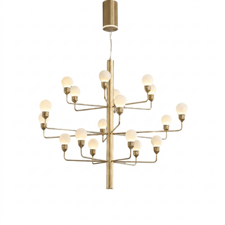 Raggiera Tiered Alabaster Globe Chandelier-Neutral Decor