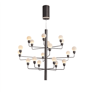 Raggiera Tiered Alabaster Globe Chandelier-Neutral Decor