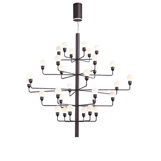 Raggiera Tiered Alabaster Globe Chandelier-Neutral Decor