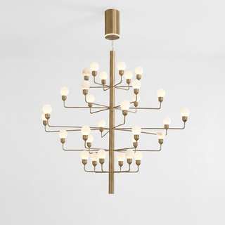 Raggiera Tiered Alabaster Globe Chandelier-Neutral Decor