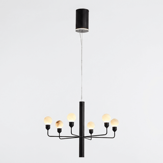 Raggiera Tiered Alabaster Globe Chandelier-Neutral Decor