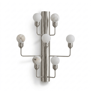 Raggiera Alabaster Globe Wall Sconce-Neutral Decor