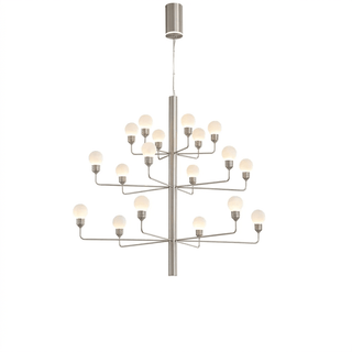 Raggiera Tiered Alabaster Globe Chandelier-Neutral Decor