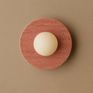 Pietraluna Round Stone Disc Wall Sconce-Neutral Decor