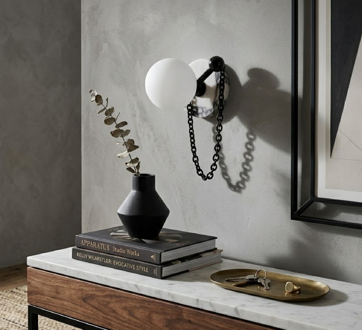 Keepsake Marble Globe Wall Sconce-Neutral Decor