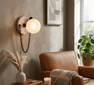 Keepsake Marble Globe Wall Sconce-Neutral Decor