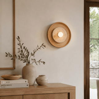 Rapolano Travertine Wall Sconce-Neutral Decor